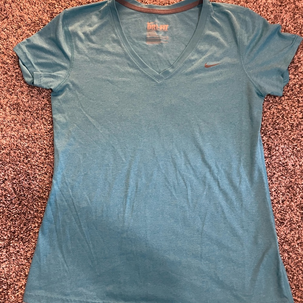 Nike Women's Dri-FIT V-Neck Tee in Blue
